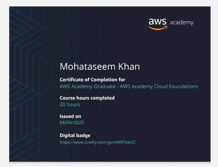 AWS Academy Cloud Foundations Certificate